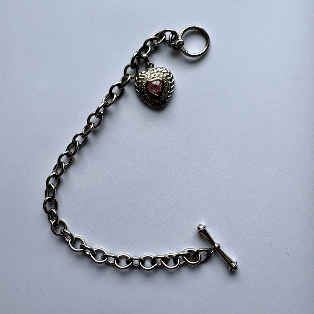 sterling silver heart charm bracelet